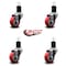 Service Caster 3'' Red Poly Wheel Swivel 1-3/4'' Expanding Stem Caster Set, 4PK SCC-EX20S314-PPUB-RED-134-4 - alternate 4